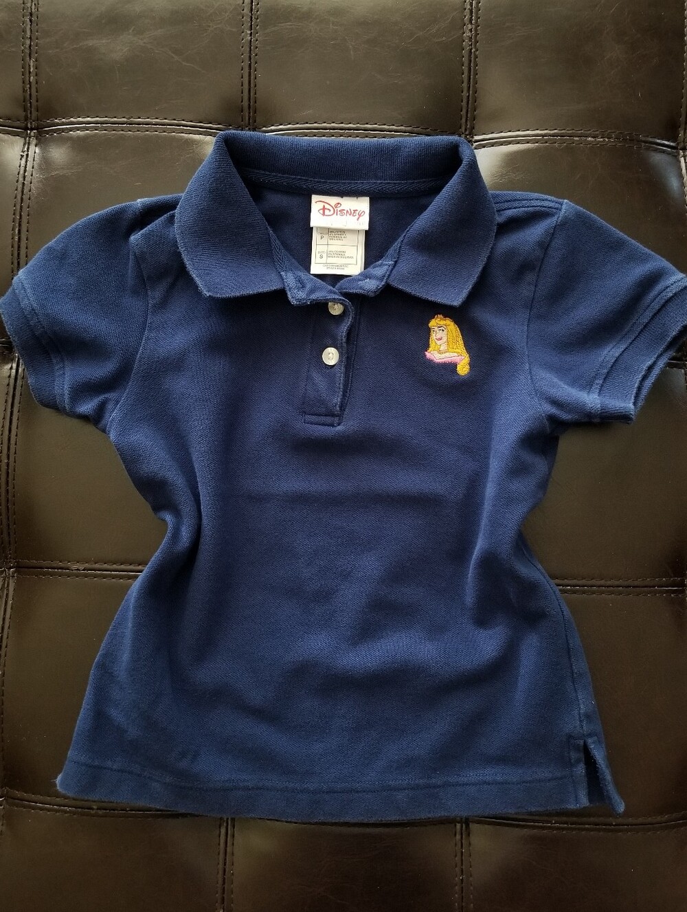 ❗Vintage 2000s Disney Sleeping Beauty Princess Aurora Navy Girls Polo Size Small